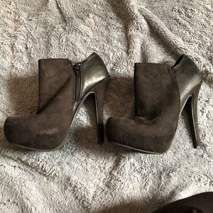 Black Platform Ankle Booties